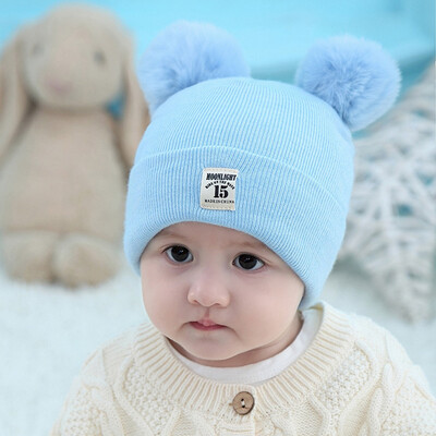 

New Cute Kids Baby Infant Pom Pom Ball Hat Knitted Beanie Cap Winter Warm Cotton Bonnet Hat