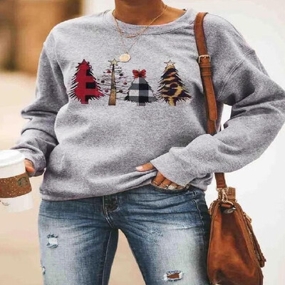 

Christmas House Pattern Letters Printed Long Sleeves Tee
