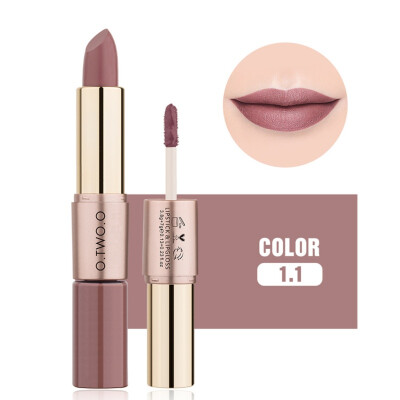 

O 2 in 1 Velvet Matte Lipstick & Lipgloss Makeup Cosmetics Set Long-lasting Waterproof Lip Gloss Rouge Kit 12Colors