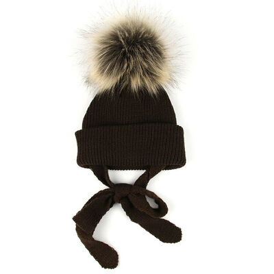 

Fashion Winter Outdoor Ski Earmuffs Knit Hat Childrens Hair Ball Knit Hat