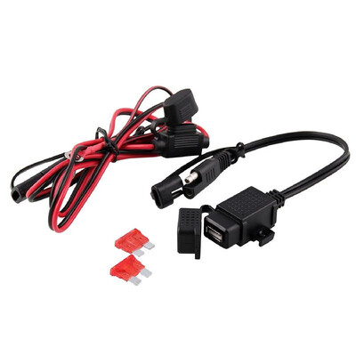 

Motorcycle 12V USB Phone GPS Charger Cable Adapter 360 Degree Rotation Mount Holder Quick Connector Inline Fuse