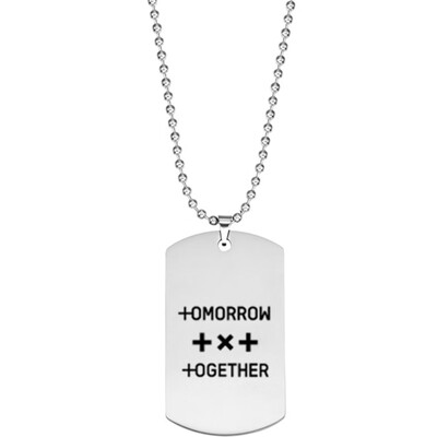 

Lettering Summer Necklace Tag Chain Korean Mens Idol Team TXT Combination Stainless Steel TOMORROW X TOGETHER