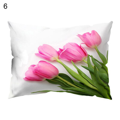 

Fashion Tulip Daisy Flower Print Pillow Case Waist Throw Cushion Cover Decor