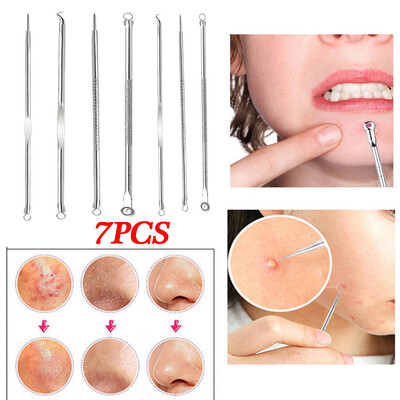

Gobestart 7pcs Stainless Facial Acne Spot Pimple Remover Extractor Tool Comedone