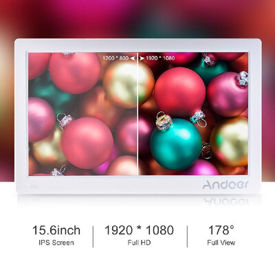 

Andoer 156inch Digital Photo Frame 1920 1080 HD Advertising Machine Full View IPS Screen Support Random Play with Remote Christ