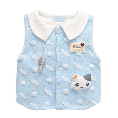 

Spring Autumn Children Kids Vest 6M-3Y Cotton Soft Comfortable Turndown Collar Thin Unisex Baby Vest Outerwear 6 Colors