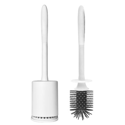 

Toilet Brush Soft Bristle Kit Quick Drying Holder Cleaning Bathroom Seat Long Handle Home Set