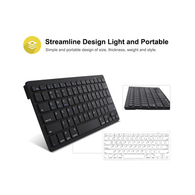 

Portable BT30 Wireless Keyboard Tablet Laptop Smartphone iPad Mini Keyboard for iOS Android WindowsWhite