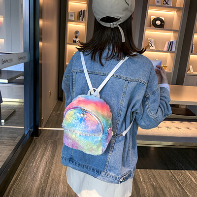 

Tailored Women Fashion Simple Plush Shoulder Bag Versatile Shoulder Travel Backpack