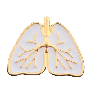 

Creative Anatomy Heart Brooches Gold White Enamel Pins Medical Jewelry Unisex