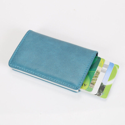 

Mens Leather ID Credit Card Holder RFID Protector Money Wallet Clip Card Case