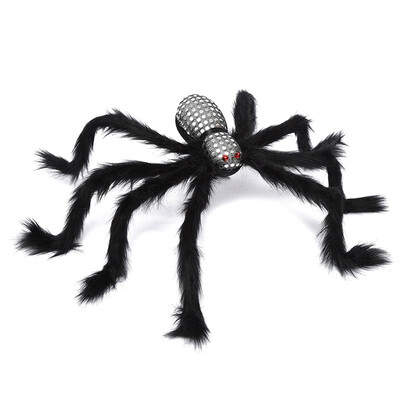 

Halloween Props Spider Extra Large Spider Web Simulation Spider Cotton Plush Haunted House Bar Decoration Whole Sequins Spider