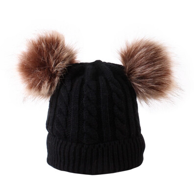 

Baby Hats Newborn Cute Autumn Winter Warm Cap Kids Baby Ball Design Hats Knitted Wool Hemming Caps Lovely New