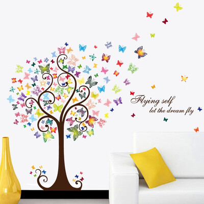 

Home Decor DIY Romantic Butterfly Tree Removable Wall Sticke Bedroom Living Room At Home PVC Decals