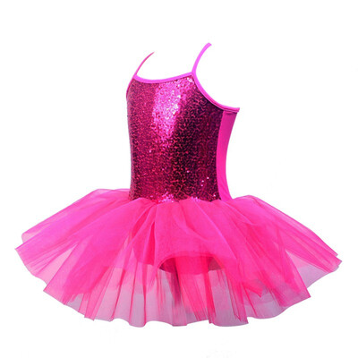 

3-8T Baby Girl Dress Ballerina Party Costume Kids Sequined Dress Girls Dancewear Concise Gymnastic Ballet Leotard Tutu Dresses