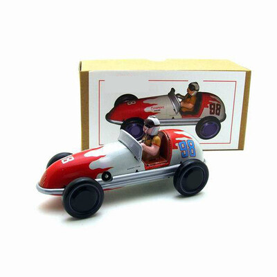 

YIWULAMS508 Tinplate Nostalgic Clockwork Chain Toy Photography Props Retro Racing
