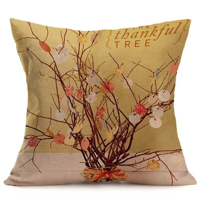 

Tailored Happy Fall Thanksgiving Day Soft Linen Pillow Case Cushion Cover Home Decor