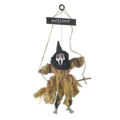 

Halloween Hanging Ghost With LED Glowing Eyes And Creepy Shrilling Sound Halloween Wall Door Window Decor Props