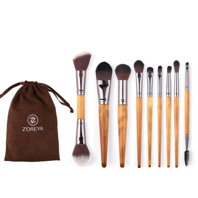 

HOT9pcs Imitation Walnut Brushes Set Foundation Powder Blush Concealer Eyebrow Portable Brush Cosmetics Tools