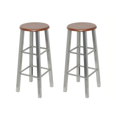 

Bar Stools 2 pcs Metal with MDF Seat