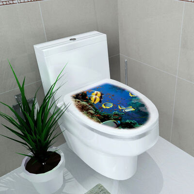 

Home Toilet Pastes 3D Printed Flower Sticker WC Pedestal Pan Cover Toilet Stool Commode Home Decor LM76