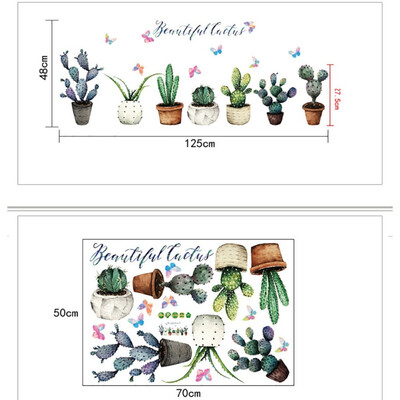 

3D DIY Cactus Removable Wall Decal Family Stickers Mural Art Home Decor Wall Stickers For Kids Bedrooms Waterproof Wallpaper