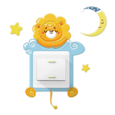 

Cartoon Cute Animal Luminous Switch Stickers Cartoon Wall Stickers Protective Cover Switch Socket Stickers