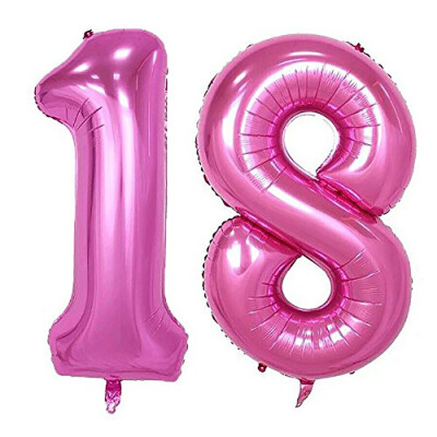 

Gobestart Balloon 18th Birthday 40 Inch Giant Foil Balloon Birthday Decor For Party GD