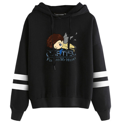 

Herqw61 Womens Girls Supernatural Forever Love Hoodie Tour Striped Long Sleeve Sweatshirt