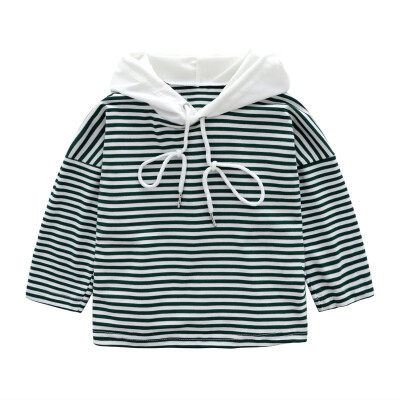 

Striped Boys Striped Hat-shirt Spliced Top Long Sleeves New Boy Clothes Fashion Casual Children Hoodies