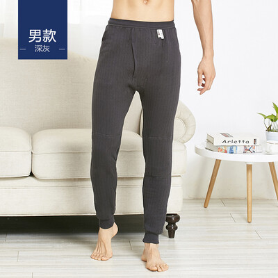 

Should&cool trousers men&women couples Qiuyi Qiuku men&women thermal underwear men&women thick three-layer cotton patch warm pants mens dark gray L170