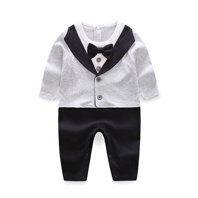 

New Born Baby Clothing Autumn Gentleman Rompers 0-12M Baby Boys Cotton Jumpsuit Baby Body Clothes Newborn Unisex Thick Costumes
