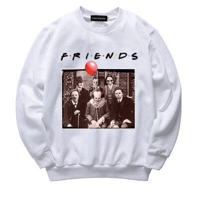 

Horror Friends Halloween Party Sweater Joker Printed Round Neck Men Sweater