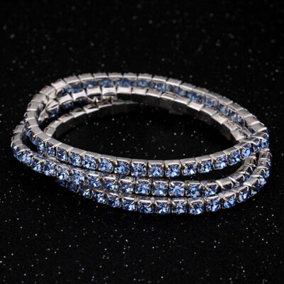 

Elastic Tennis Rhinestone Crystal Wedding Bridal Stretch Bracelets Bangle