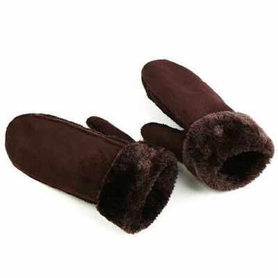 

Women Winter Sheepskin Gloves with Warm Artificial Leather&Fur Lady Mittens