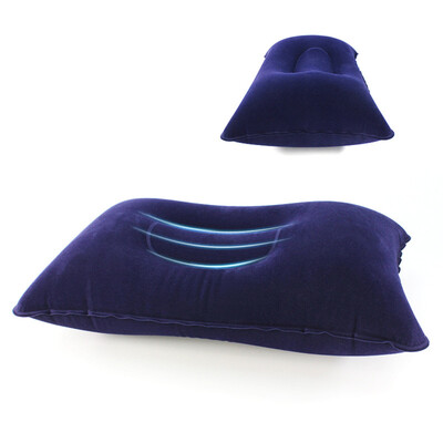 

Portable Inflatable Pillow Travel Air Cushion Double Sided Flocking Cushion Camp Beach Car Plane Hotel Head Rest Bed Sleep
