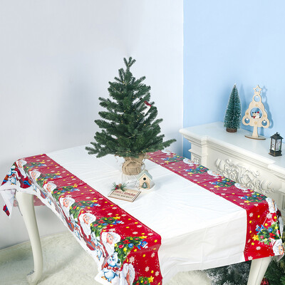 

Christmas Santa Claus PVC Table Cloth Waterproof Cover Home Decoration 180110cm