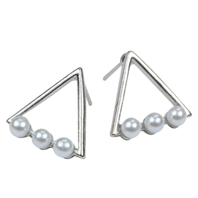 

2019 New High Quality Fashion Geometry Pearl Earring LadiesStud Earrings Jewelry Birthday Gift Wholesale