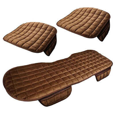

Universal Auto Seat Pad Vehicle Protective Cushion Nonslip Breathable Skin-friendly Silk Velvet 3 Pcs