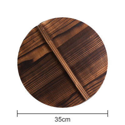 

Chinese Nature Fir Handmade Export Anti-hot Pot Cover Iron Hypotenuse Cover Wok Wooden Pan Handle Kitchen Accessories