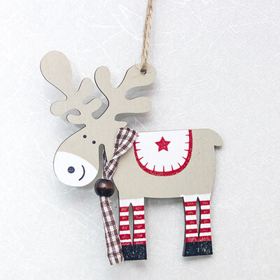 

Home Accessories Small Pendant Christmas Wood Chip Tree Ornaments Xmas Hanging Pendant Decoration Gifts