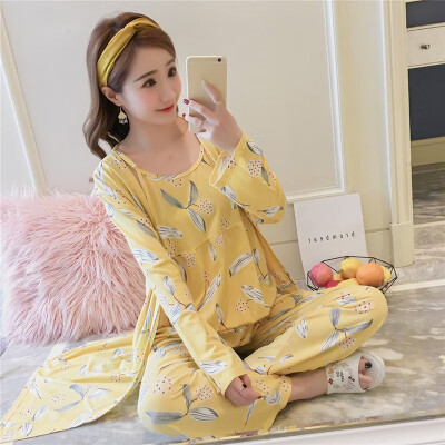 

3PC Women Sexy NightWear Floral Print Breathable Comfortable Casual Tank Top Coat Pants Set Female Sleepewear Nightgown Pajama