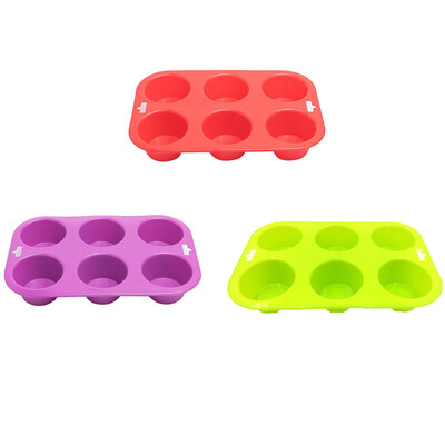 

6 Holes Multifunctional Silicone Cake Baking Molds Tray Reusable Storage Container Children Food Box