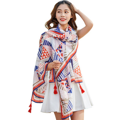

Beach Scarf Shawl Wraps Fringe Seaside Sunscreen Bohemia Polyester Large Travel Scarves