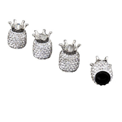 

Car Tire Valve Caps 4 Pack Crown Valve Cap Diamond Valve Stem Caps Crystal Rhinestone Valve Core Cap