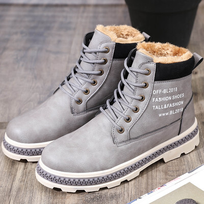 

Mens Winter cotton shoes Warm snow boots Martin boots