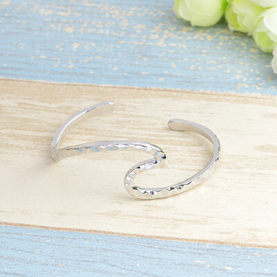 

Wave Beach Wind Creative Bracelet Charm Wave Bangle Silver Gold Wave Bracelet Wire Wrap Opening Bangle Ocean wave Beach Jewelry