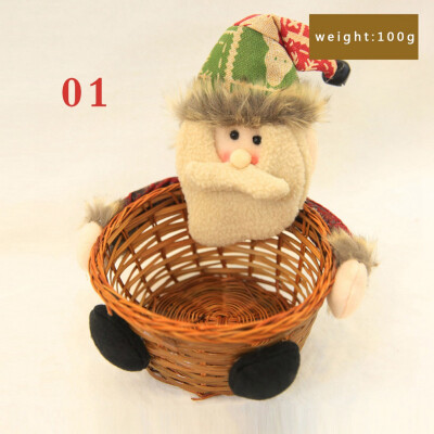 

Merry Christmas Candy Storage Basket Xmas Decoration Santa Claus Storage Basket