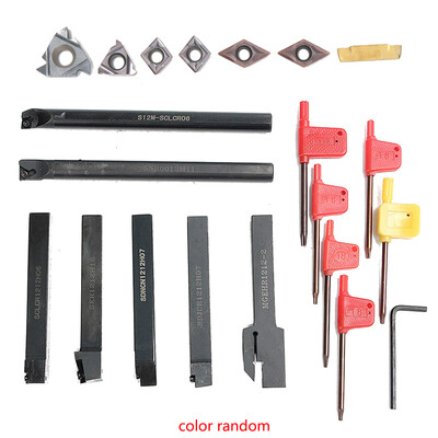 

12mm Shank Lathe Turning Tool Holder Boring Bar Multifunctional DCMT CCMT Carbide Inserts Wrenches