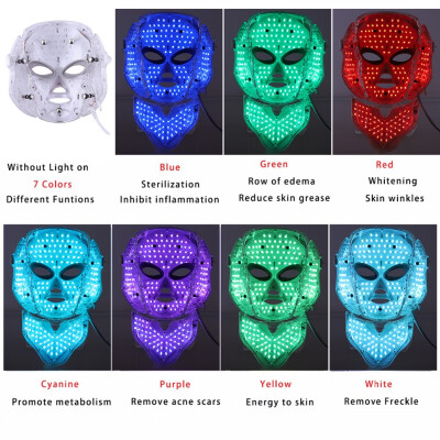 

37 Colors LED Photon Electric Facial Mask with Neck Skin Rejuvenation Anti Acne Wrinkle Beauty Treatment Salon Home Use